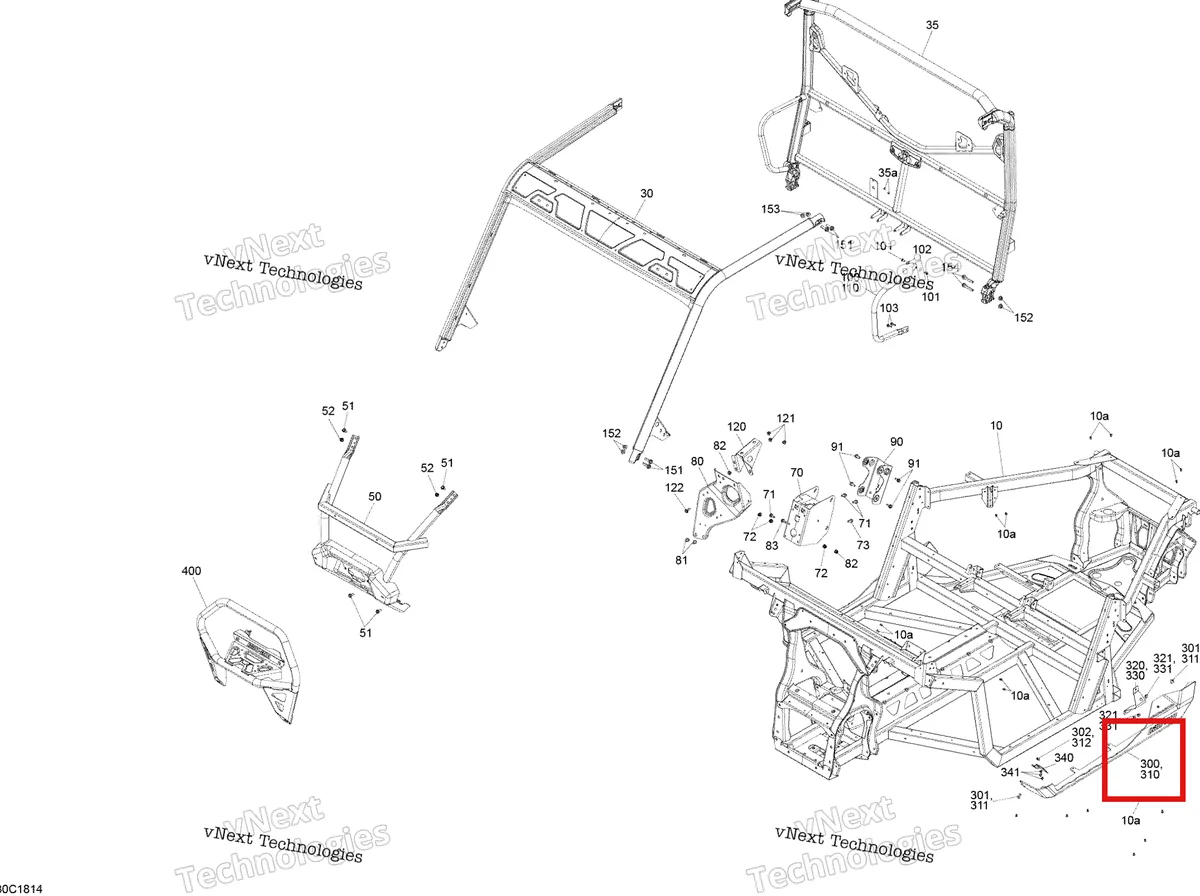 Деталь 705206488 на схеме узла 2018 Can-Am Defender HD10 - XTP Frame Defender - Xtp