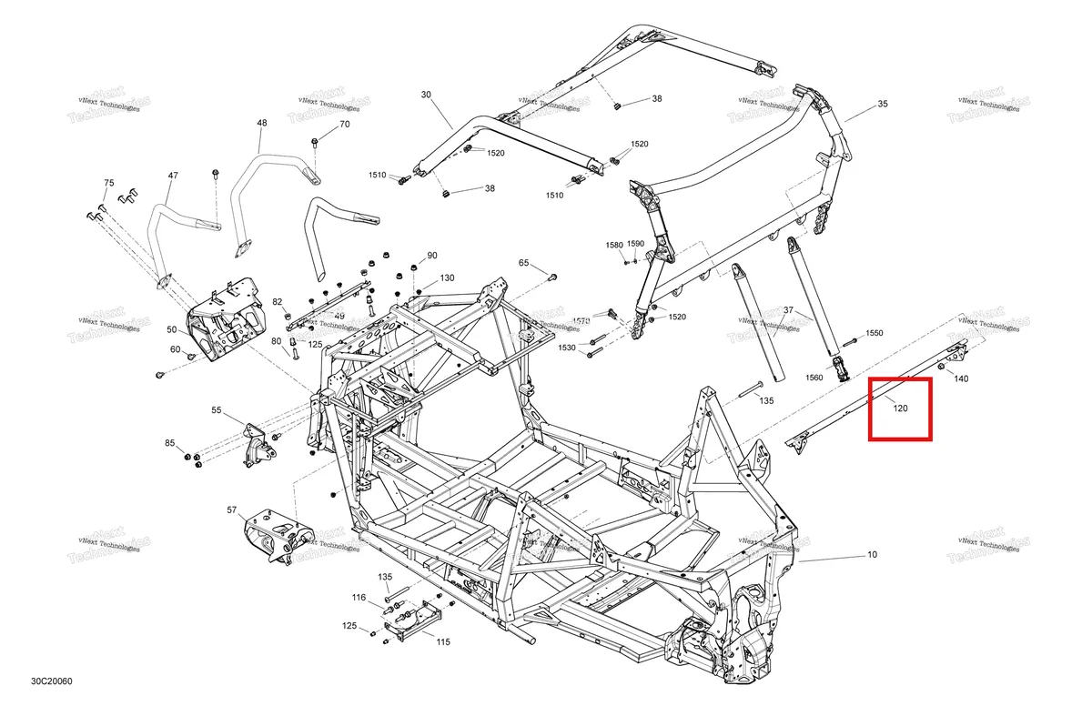 Деталь 705206568 на схеме узла 2020 Can-Am Maverick Sport 1000 - BASE Frame