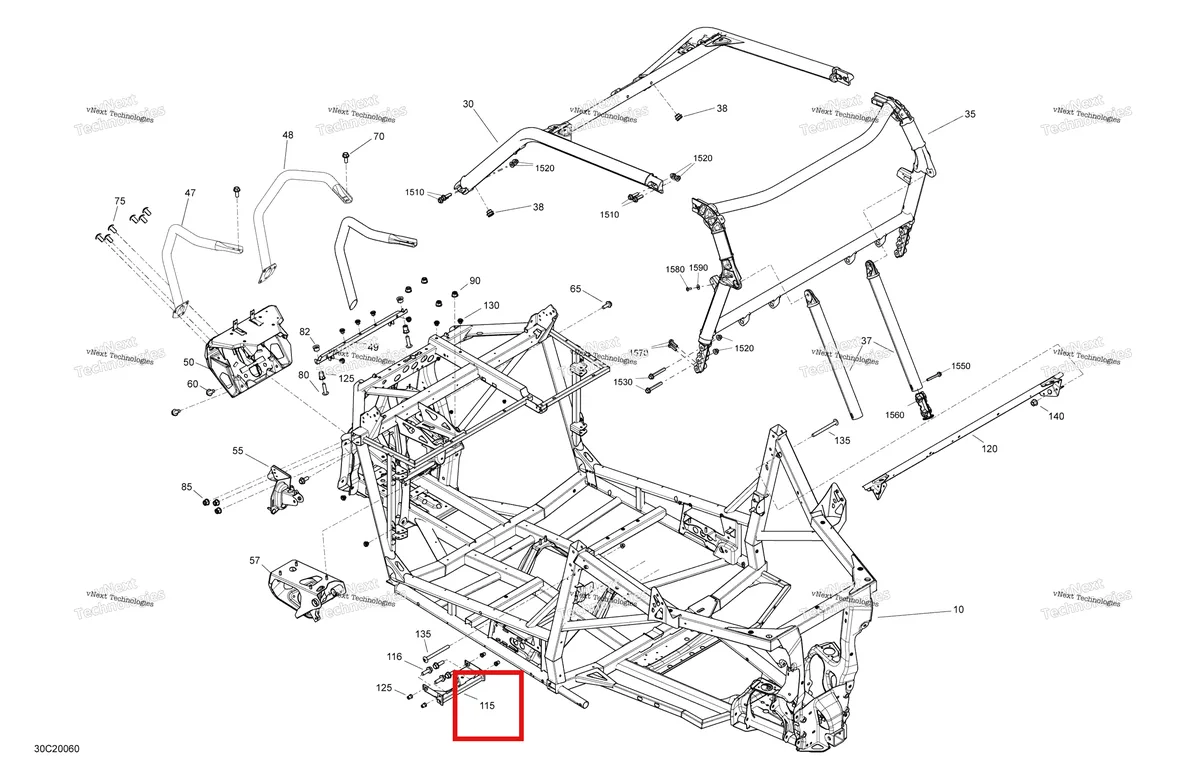 Деталь 705206746 на схеме узла 2020 Can-Am Maverick Sport 1000 - BASE Frame