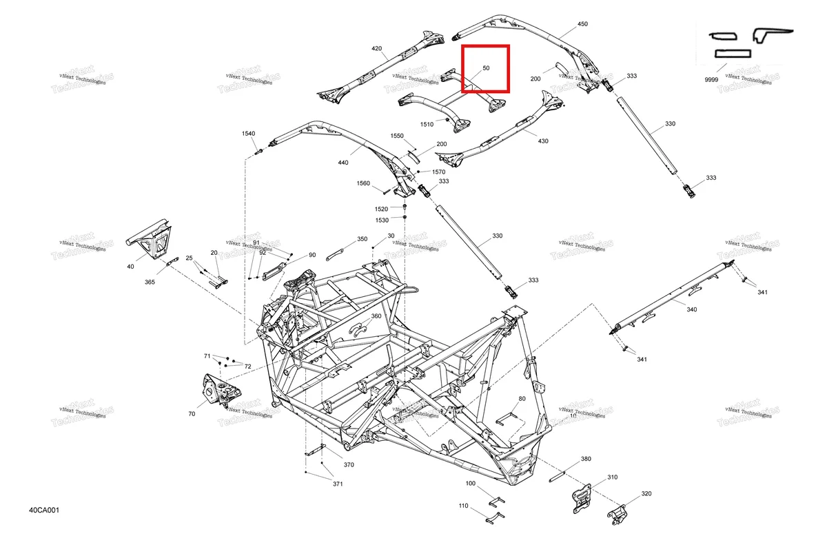 Деталь 705206774 на схеме узла 2021 Can-Am Maverick Turbo RR - XRS - CE Frame - System