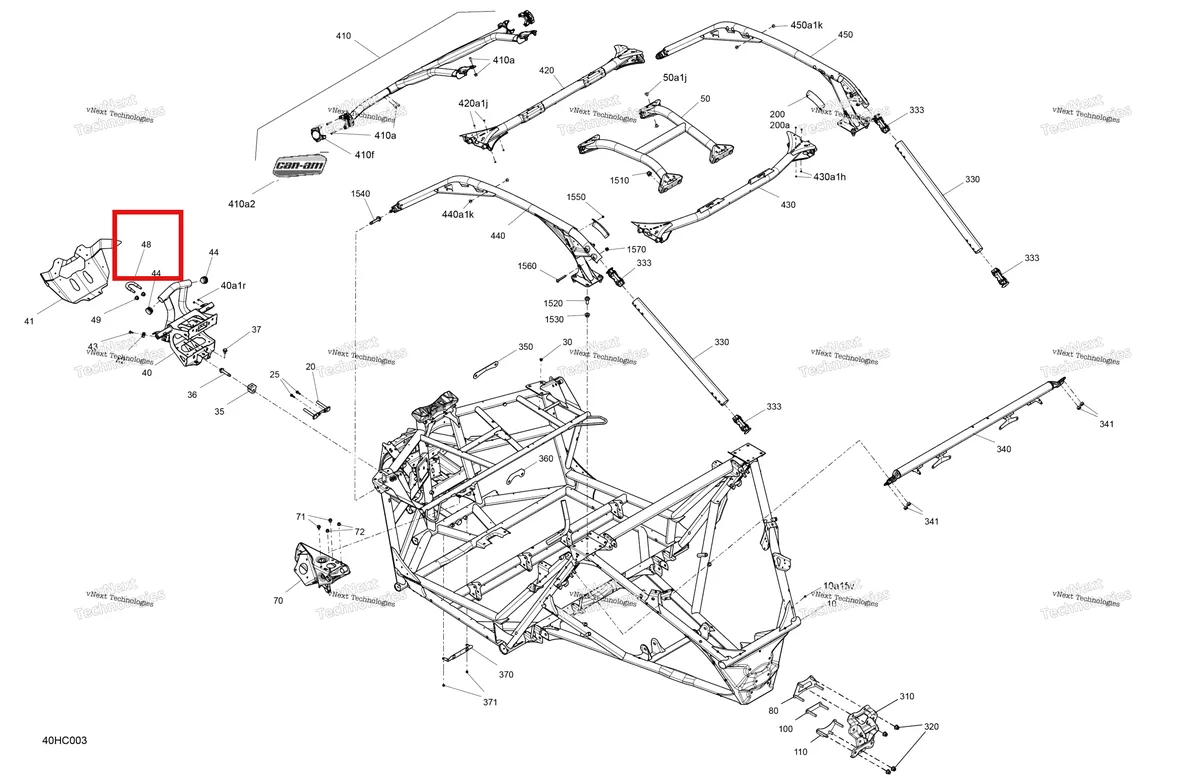 Деталь 705206983 на схеме узла 2023 Can-Am Maverick Turbo RR - XRC Frame - System