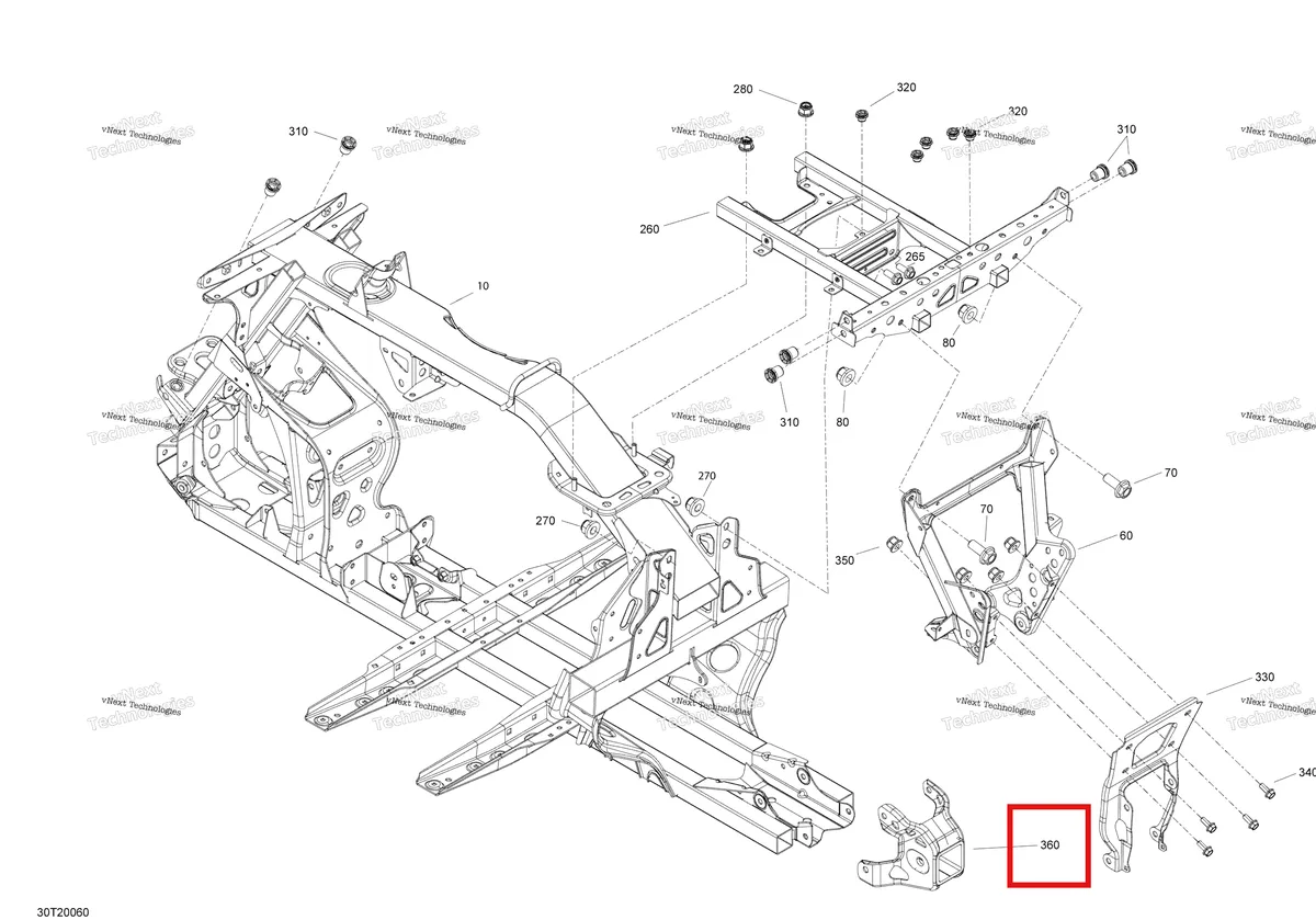 Деталь 705207080 на схеме узла 2020 Can-Am Outlander 1000R EFI - XT XTP XXC Frame