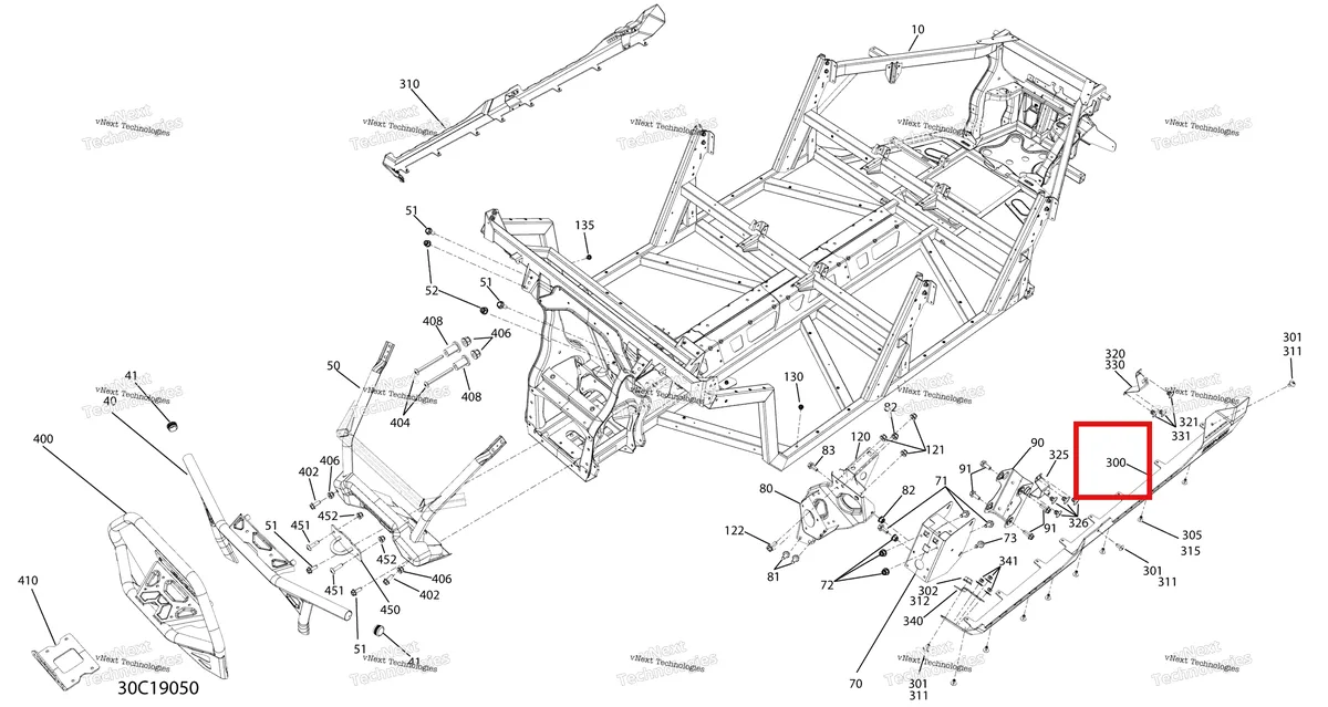 Деталь 705207217 на схеме узла 2019 Can-Am Defender MAX HD10 - XMR Frame - Lower Part - North America