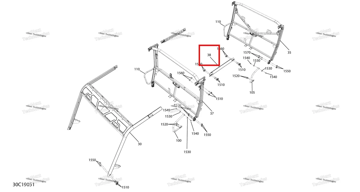 Деталь 705207279 на схеме узла 2019 Can-Am Defender MAX HD10 - XMR Frame - Upper Part - North America
