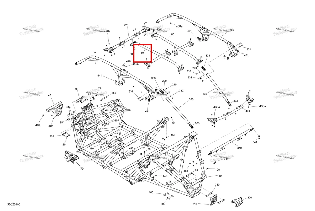 Деталь 705207366 на схеме узла 2020 Can-Am Maverick MAX Turbo R, Turbo RR - STD XDS XRS Frame