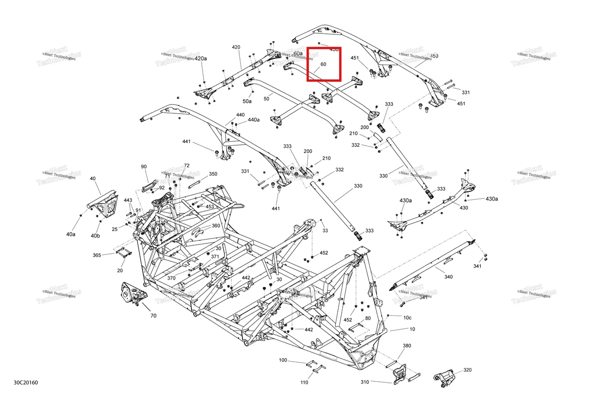 Деталь 705207367 на схеме узла 2020 Can-Am Maverick MAX Turbo R, Turbo RR - STD XDS XRS Frame