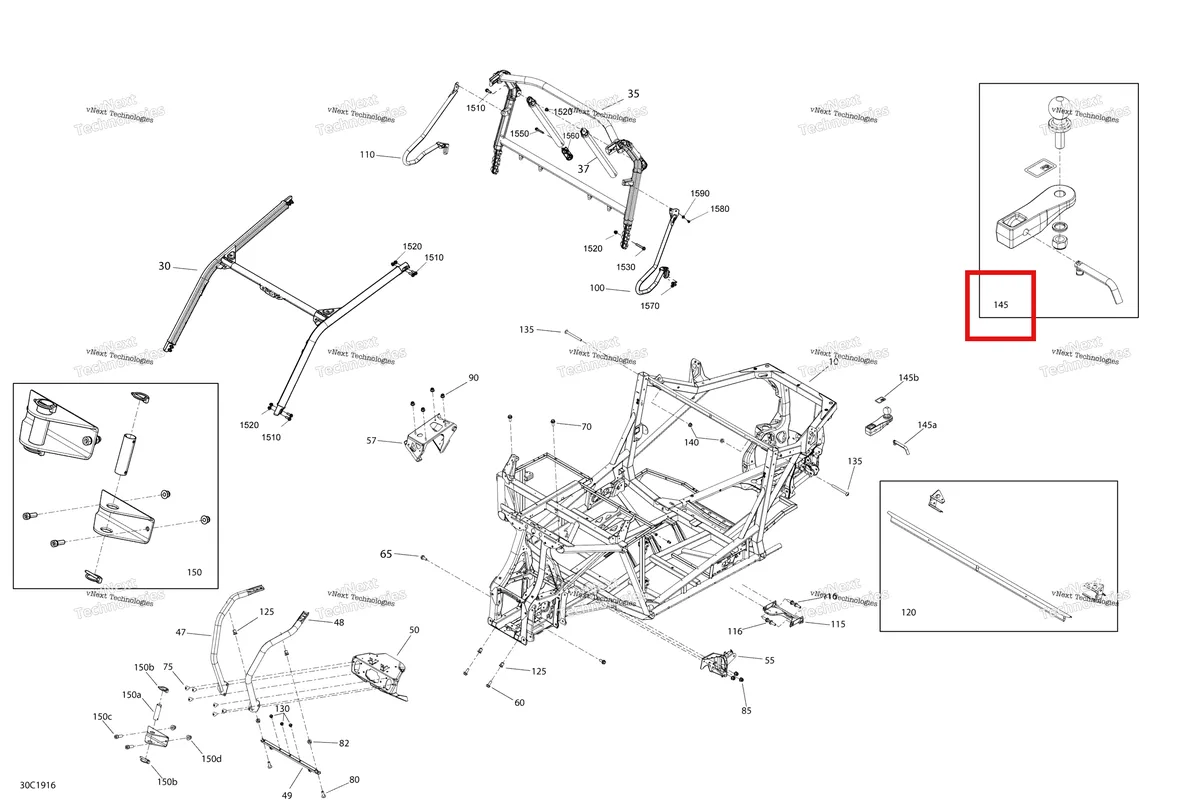 Деталь 705207391 на схеме узла 2019 Can-Am MAVERICK TRAIL 1000 - DPS - T2B SERIES Frame