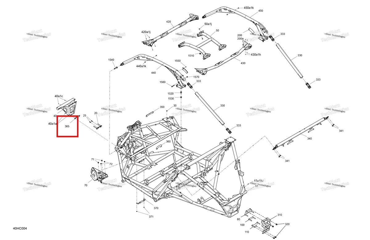 Деталь 705207438 на схеме узла 2023 Can-Am Maverick Turbo RR - RS Frame - System