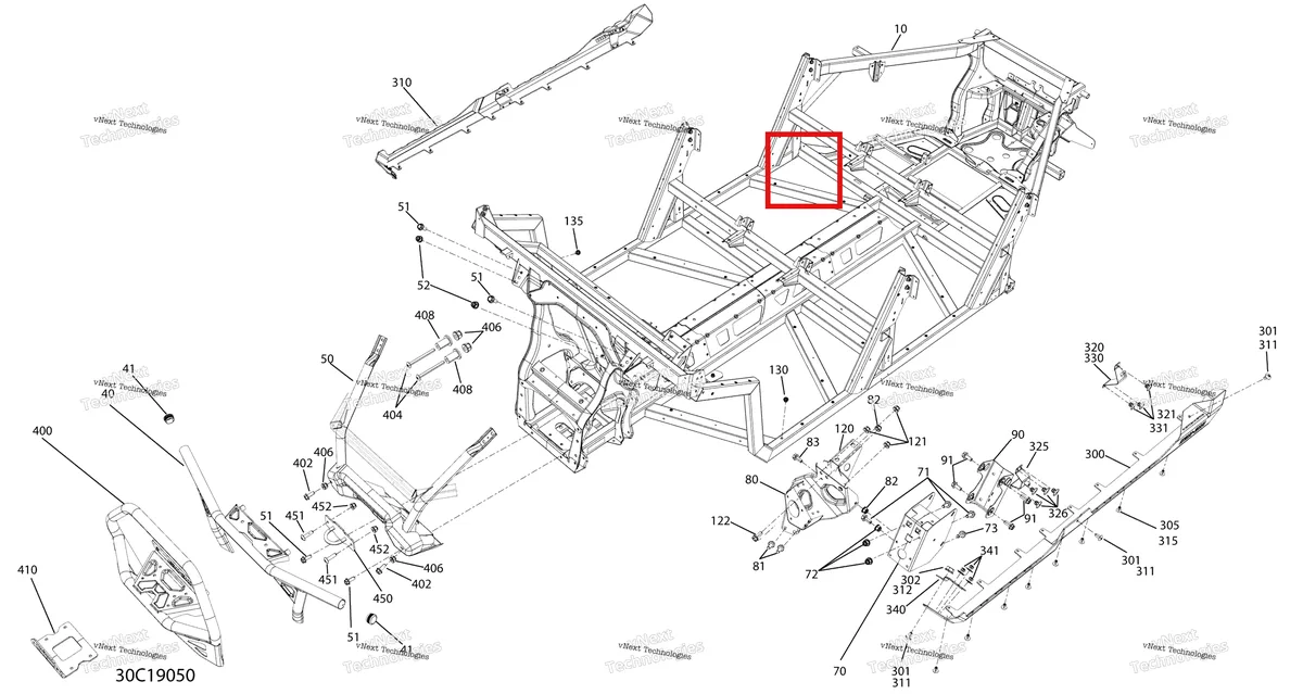 Деталь 705207569 на схеме узла 2019 Can-Am Defender MAX HD8 Frame - Lower Part - North America