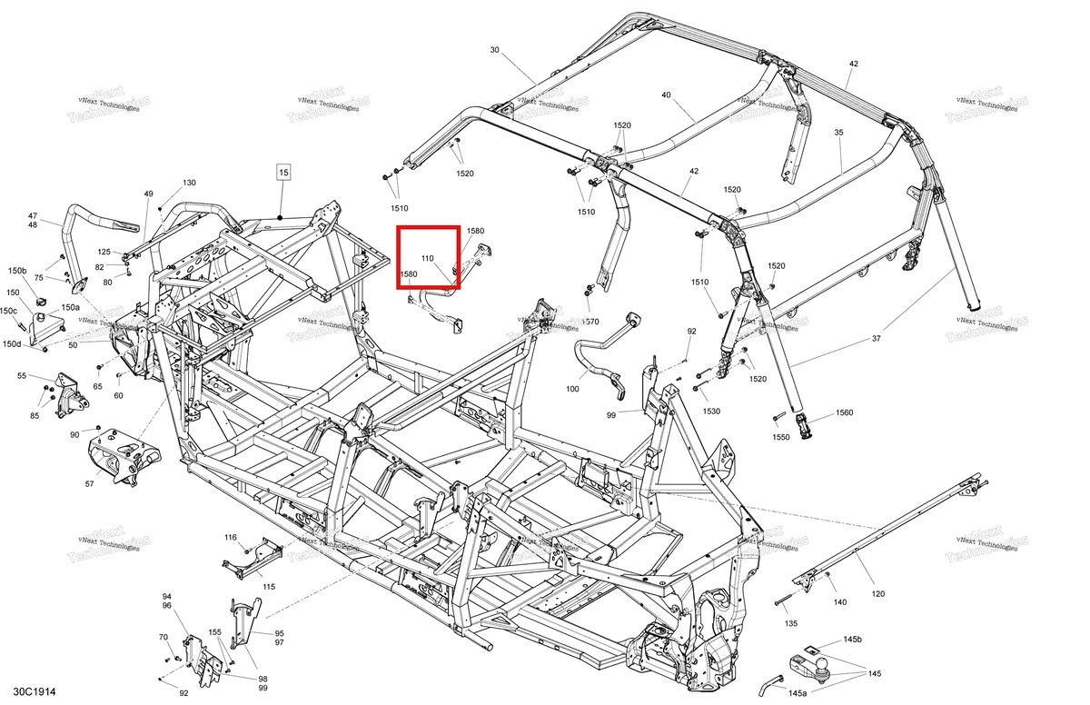 Деталь 705207629 на схеме узла 2019 Can-Am Maverick Sport MAX 1000R - DPS - T1B Series Frame - 1000