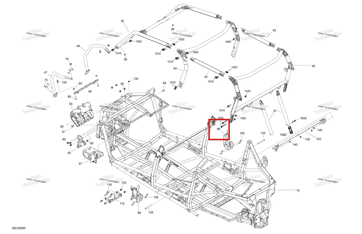 Деталь 705207765 на схеме узла 2020 Can-Am Maverick Sport MAX 1000R Frame