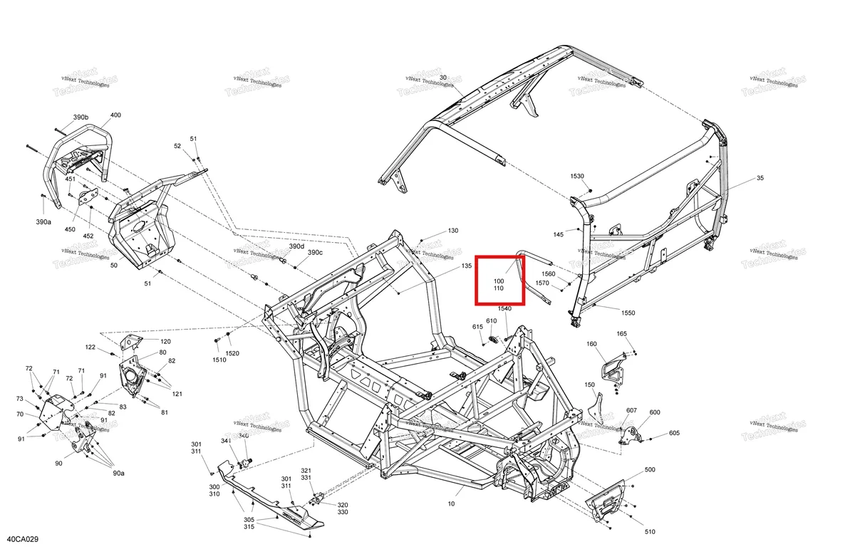 Деталь 705208209 на схеме узла 2021 Can-Am Traxter HD10 - XMR - CE Frame - System