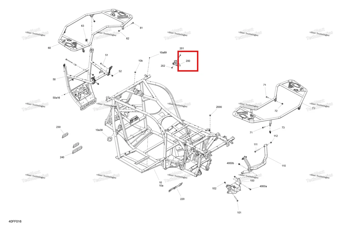 Схема применяемости: Рычаг опора Can-Am Outlander 4x4 XT 1000R (2025) (705208228)