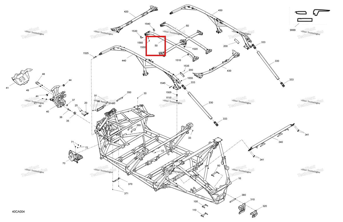 Деталь 705208284 на схеме узла 2021 Can-Am Maverick MAX Turbo RR - XMR Frame - System