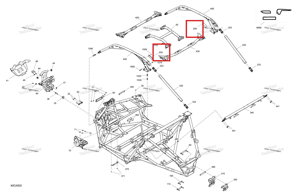 Деталь 705208286 на схеме узла 2021 Can-Am Maverick Turbo RR - XMR Frame - System