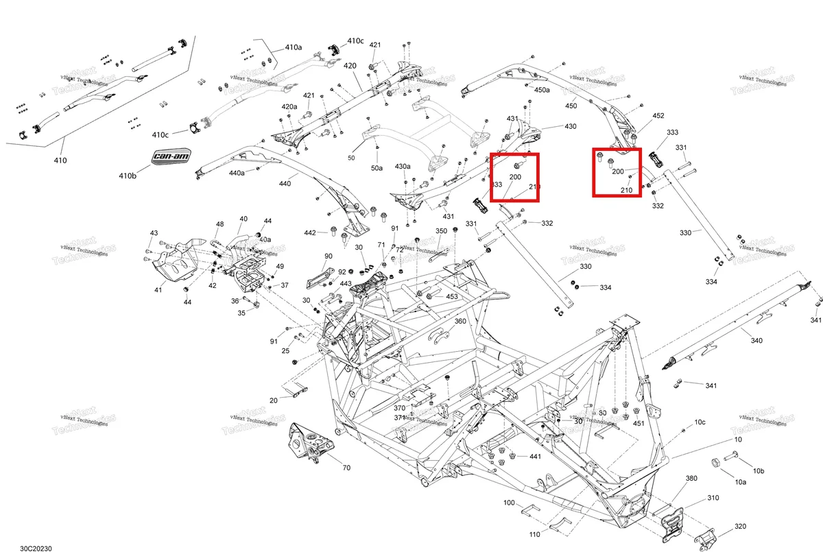 Деталь 705208290 на схеме узла 2020 Can-Am Maverick Turbo RR - XRC Frame