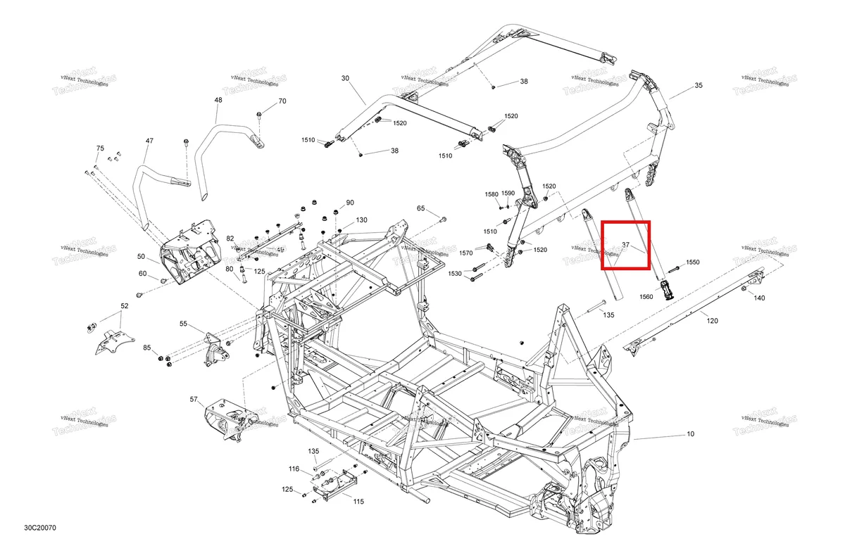 Деталь 705208395 на схеме узла 2020 Can-Am Maverick Sport 1000R - XMR Frame