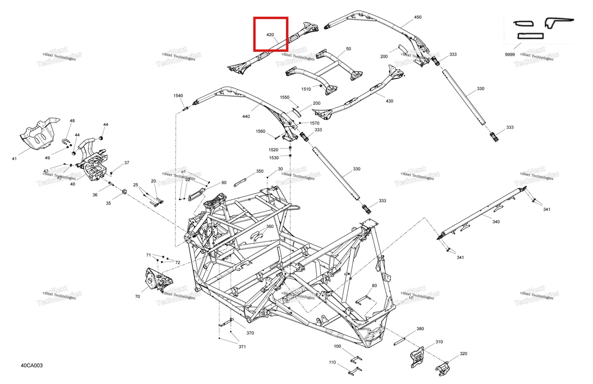 Деталь 705208583 на схеме узла 2021 Can-Am Maverick Turbo RR - XMR Frame - System
