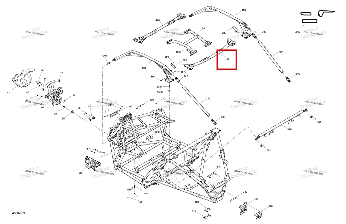 Деталь 705208592 на схеме узла 2021 Can-Am Maverick Turbo RR - XMR Frame - System