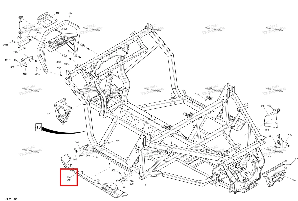 Деталь 705208692 на схеме узла 2020 Can-Am Defender HD10 - Except XMR Frame
