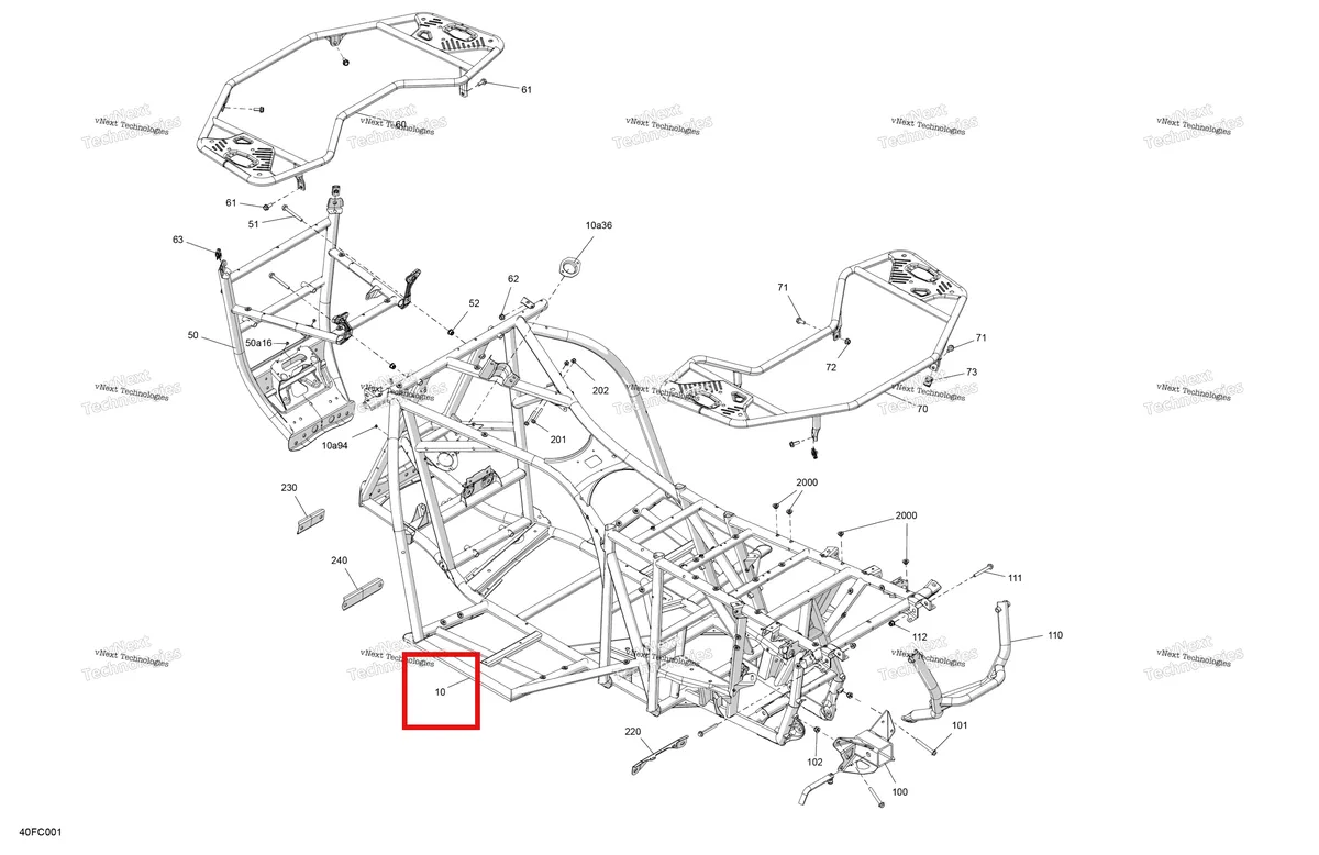 Деталь 705208925 на схеме узла 2023 Can-Am Outlander MAX DPS 700 Frame - System