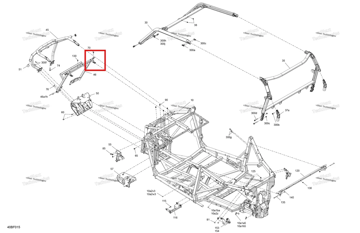 Деталь 705209105 (Глубокий чёрный передний бампер Can-Am Commander MAX 1000R EFI XT (2024) (705209105)) на схеме узла 2026 Can-Am Commander - 1000R EFI - XT - 6GTA - Fiery Red Metallic - 64