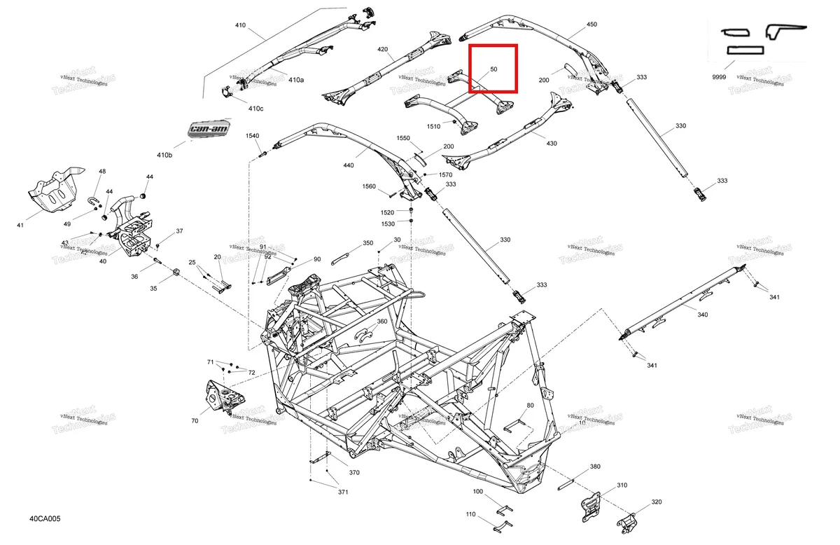Деталь 705209143 на схеме узла 2021 Can-Am Maverick Turbo RR - XRC - CE Frame - System