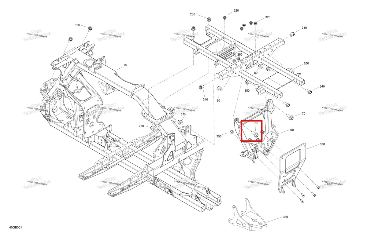 Деталь 705209381 (Шасси Can-Am Outlander 570 EFI XT (2022) (705209381)) на схеме узла Frame - System