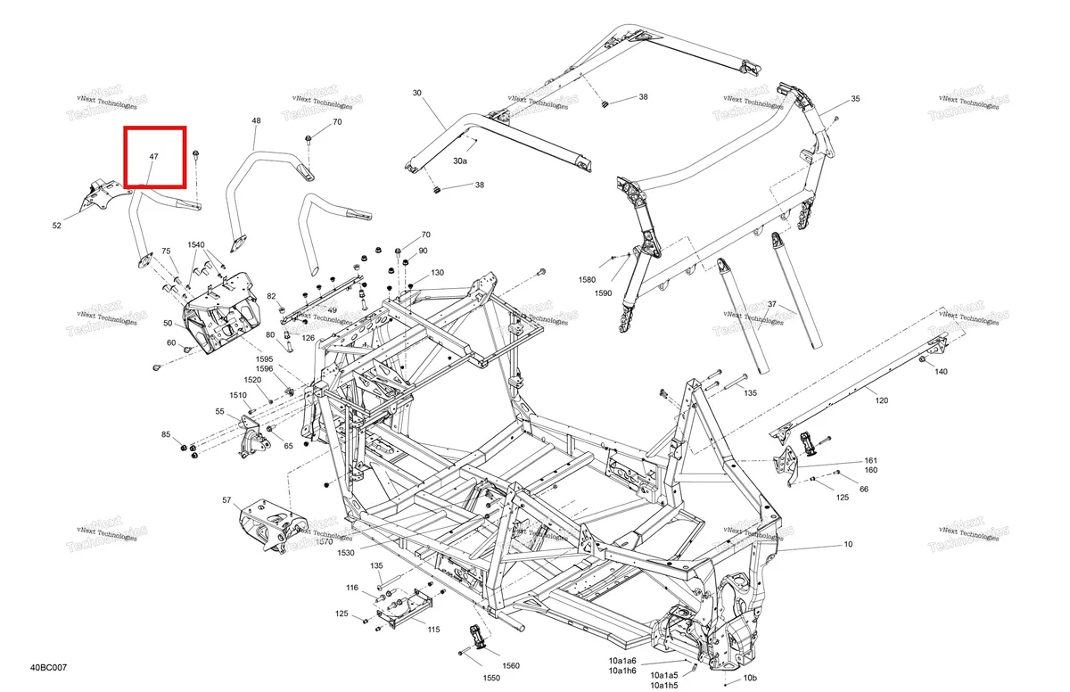 Деталь 705209439 (Magma красный левый передний бампер Can-Am Maverick Sport 1000R XRC (2022) (705209439)) на схеме узла 2023 Can-Am Maverick Sport 1000R - XMR Frame - System