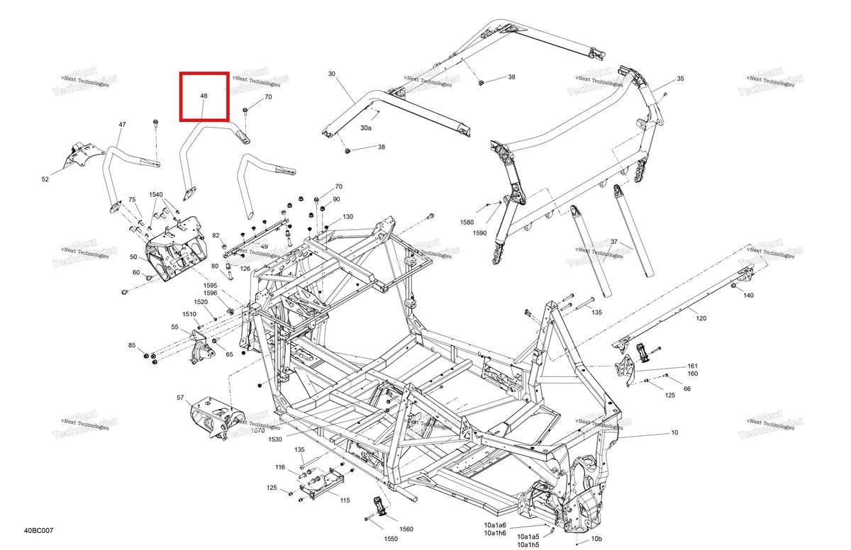 Деталь 705209440 (Magma красный правый передний бампер Can-Am Maverick Sport 1000R XRC (2022) (705209440)) на схеме узла 2023 Can-Am Maverick Sport 1000R - XMR Frame - System