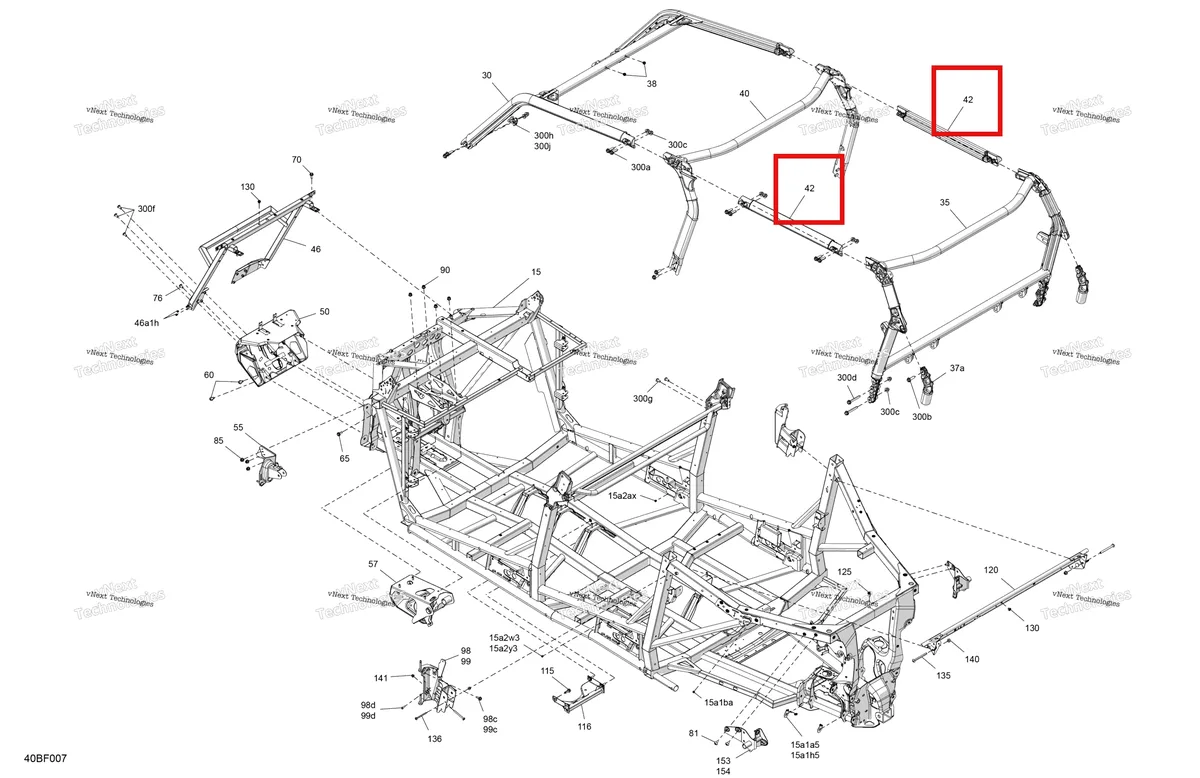 Деталь 705209848 (Глубокий чёрный каркас Extension Can-Am Commander MAX 1000R EFI XT (2024) (705209848)) на схеме узла 2026 Can-Am Commander MAX - 1000R EFI - DPS - 6HTC - Compass Green - 60