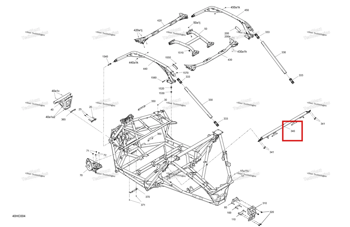 Деталь 705210001 (Safety ремень крепление Can-Am Maverick Turbo RR XRC (2022) (705210001)) на схеме узла 2023 Can-Am Maverick Turbo RR - RS Frame - System