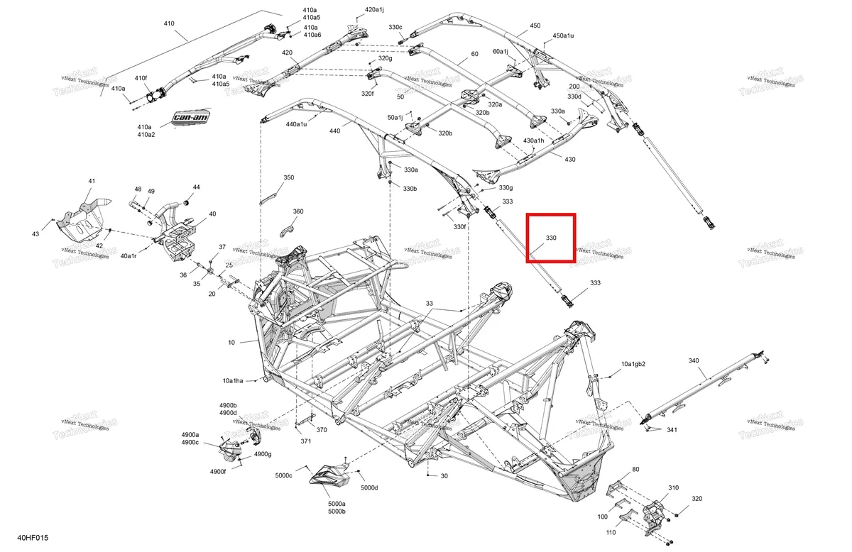 Деталь 705210066 (Глубокий чёрный задний Pillar модель 64 po Width Can-Am Maverick Turbo RR XRC (2022) (705210066)) на схеме узла 2026 Can-Am Maverick Max - TURBO RR - XRC - 9MTD - Loft Green Satin - 72