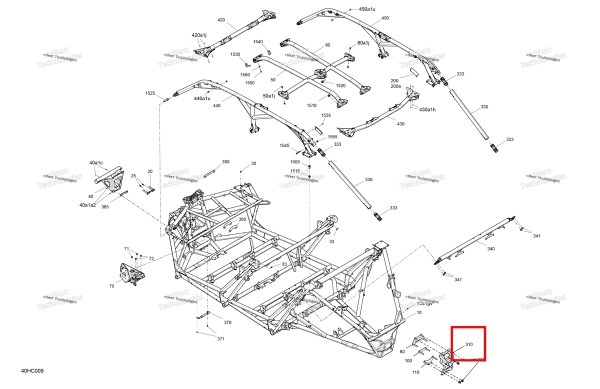 Деталь 705210271 на схеме узла 2023 Can-Am Maverick MAX Turbo RR - XDS Frame - System