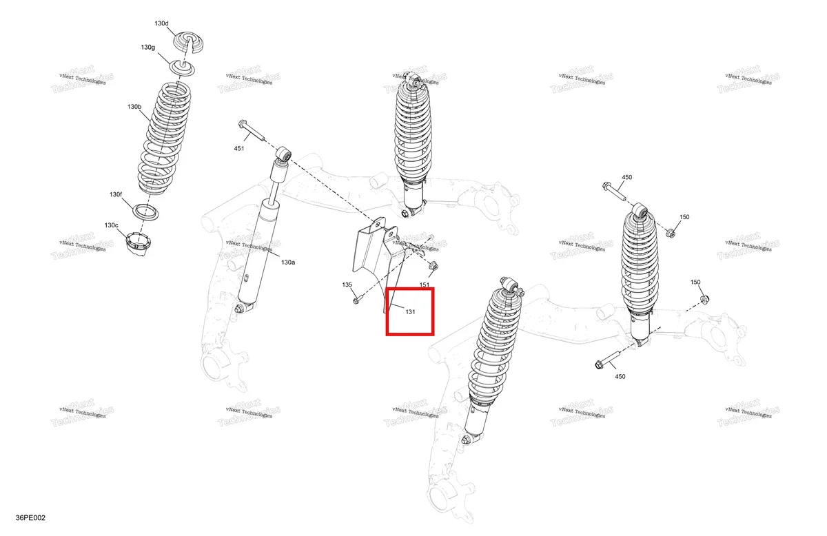 Деталь 705210324 на схеме узла 2025 Can-Am OUT-MAX - 6X6 - DPS - 650 EFI - 5YSA - Tundra Green Suspension - Rear Shocks