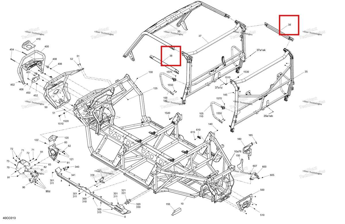 Деталь 705210411 на схеме узла 2023 Can-Am Defender MAX HD10 - XMR Frame - System