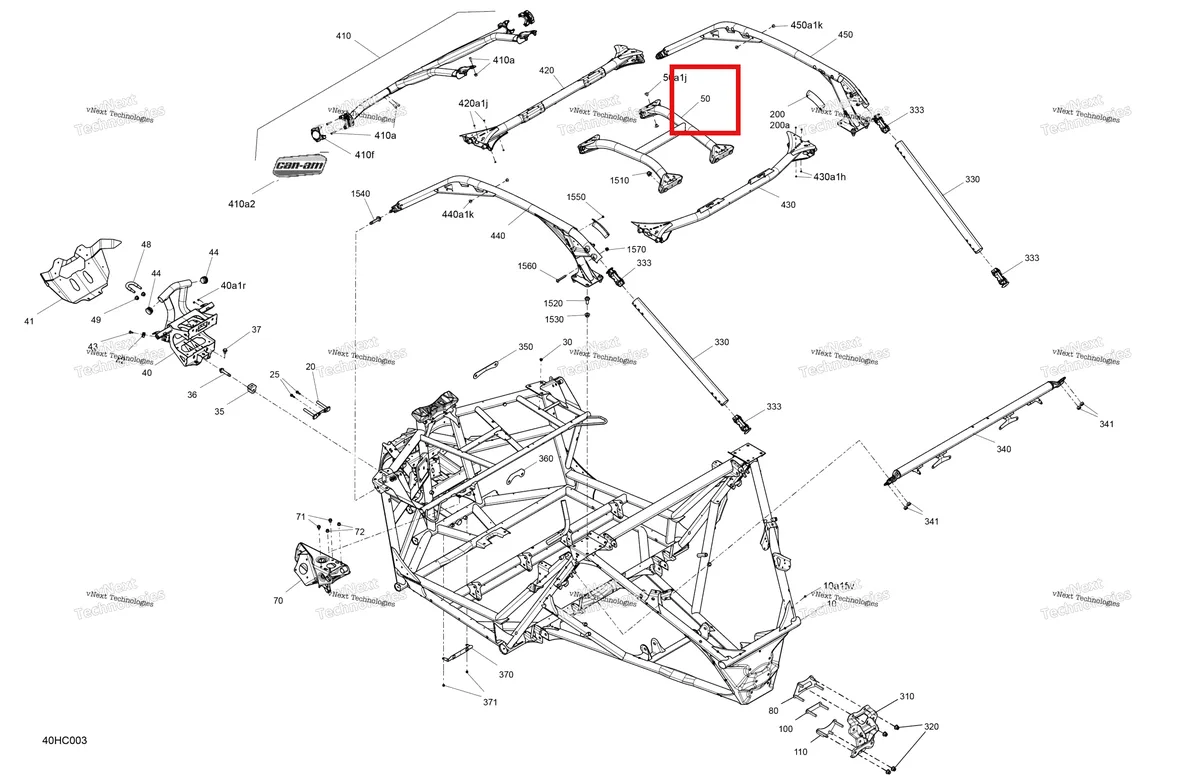 Деталь 705210769 на схеме узла 2023 Can-Am Maverick Turbo RR - XRC Frame - System