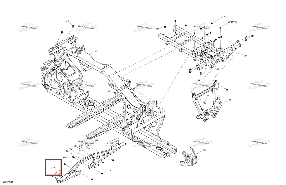 Деталь 705210817 на схеме узла 2025 Can-Am OUT-MAX - 6X6 - XT - 1000 EFI - 5ZSA - Boreal Green Frame - System