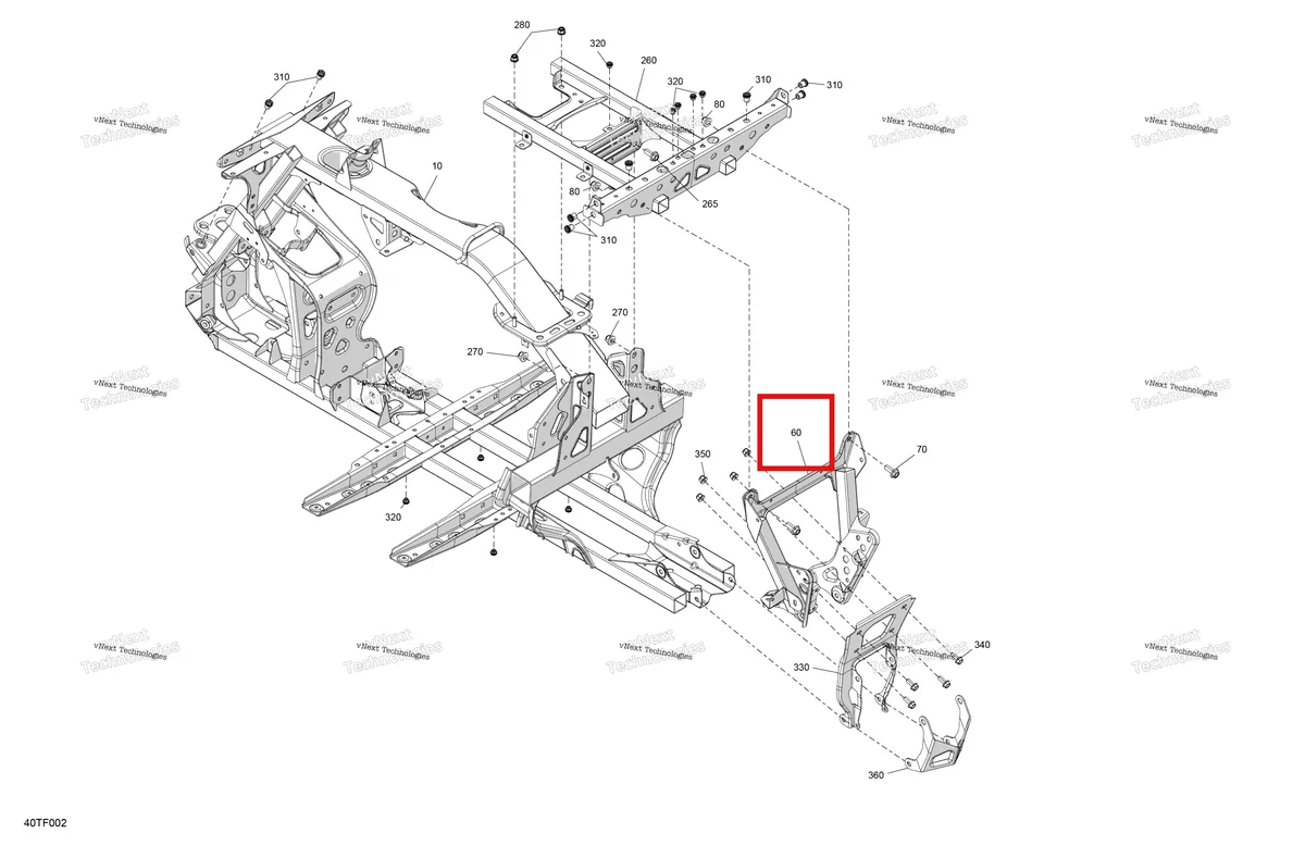 Деталь 705210818 (Задний Pillar Can-Am Outlander 4x4 XT 1000R (2018) (705210818)) на схеме узла 2026 Can-Am RENEGADE - 4X4 - XXC - 1000R EFI - 5VTB - Catalyst Gray Frame - System