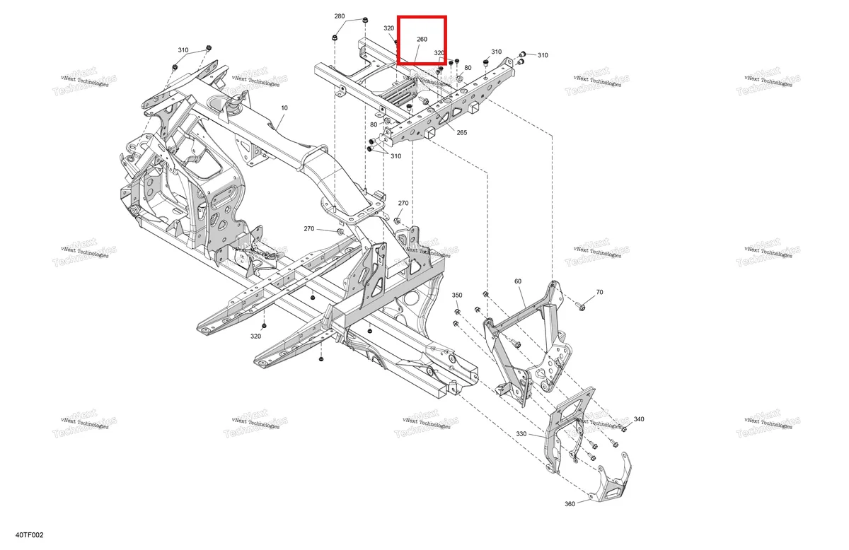 Деталь 705210821 (Шасси Extension Can-Am Outlander 4x4 XT 1000R (2018) (705210821)) на схеме узла 2026 Can-Am RENEGADE - 4X4 - XXC - 1000R EFI - 5VTB - Catalyst Gray Frame - System