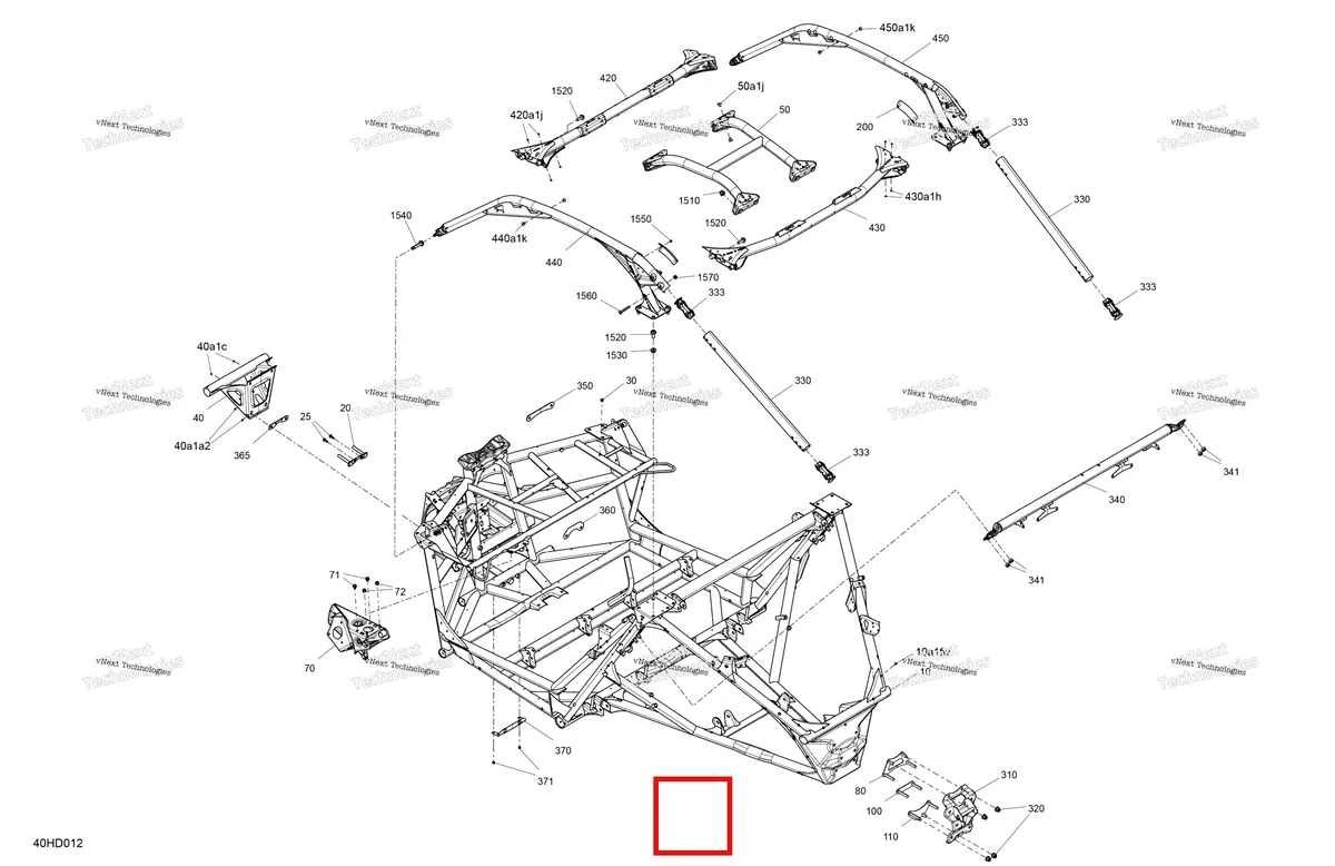 Деталь 705211561 (Передний пластина Can-Am Maverick MAX Turbo RR XRS Smart Shock (2024) (705211561)) на схеме узла 2024 Can-Am Maverick Turbo - DS - 9DRE - Fiery Red Metallic - 64
