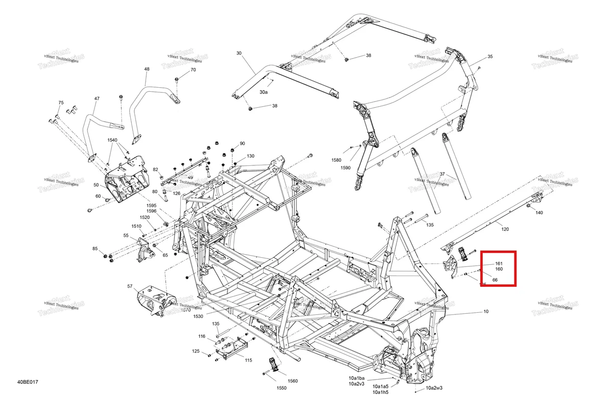 Деталь 705211569 (Левый задний крепление опора Can-Am Maverick Sport 1000R XRC (2022) (705211569)) на схеме узла 2025 Can-Am Maverick Sport - 1000R EFI - DPS - 9GSA - Timeless Black Metallic - 60