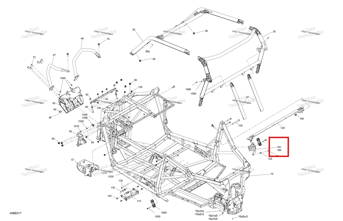 Деталь 705211571 (Правый задний крепление опора Can-Am Maverick Sport 1000R XRC (2022) (705211571)) на схеме узла 2025 Can-Am Maverick Sport - 1000R EFI - DPS - 9GSA - Timeless Black Metallic - 60