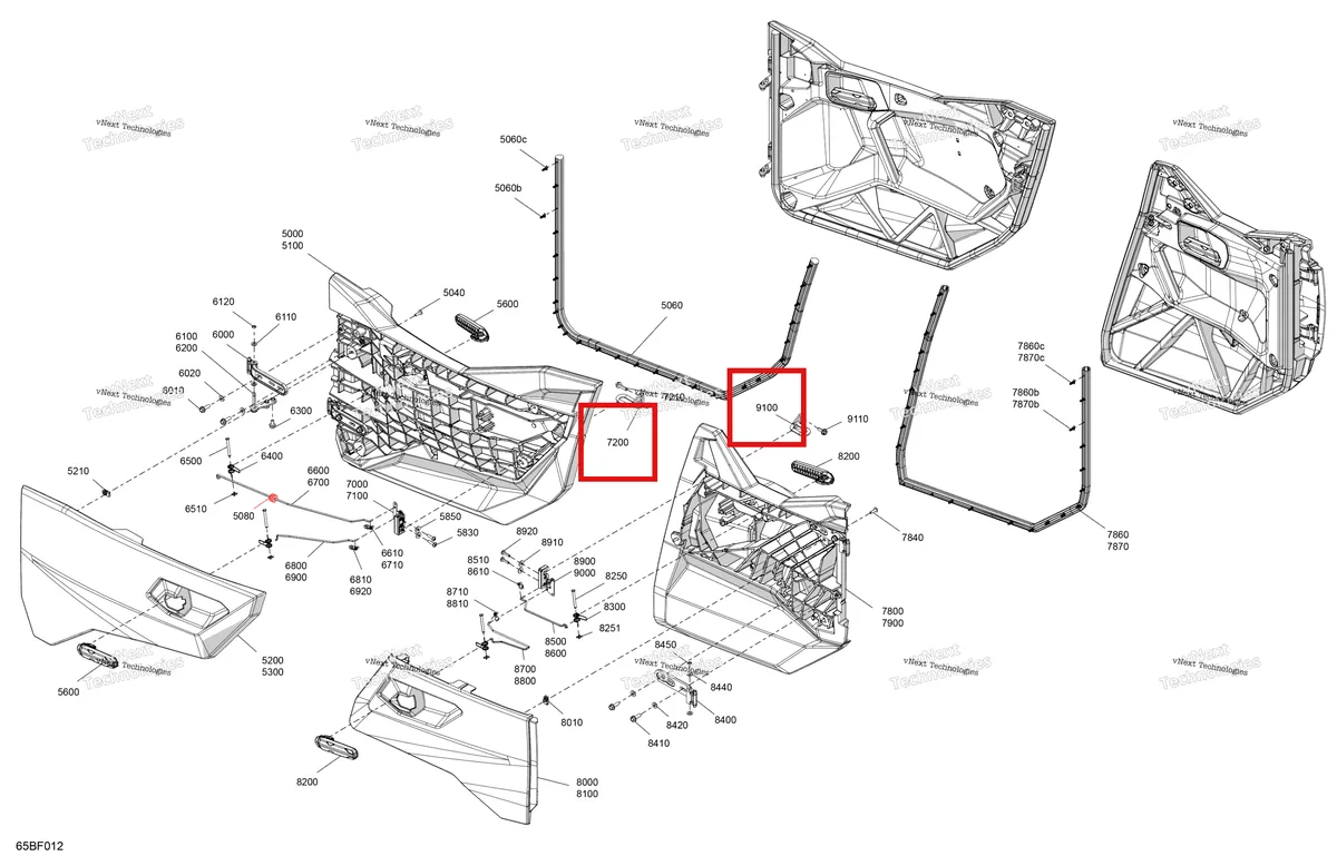 Деталь 705211581 (Левый дверь Striker Can-Am Commander MAX 1000R EFI XT (2024) (705211581)) на схеме узла 2026 Can-Am Maverick Sport MAX - 1000R EFI - DPS - 9JTB - Timeless Black Metallic - 60