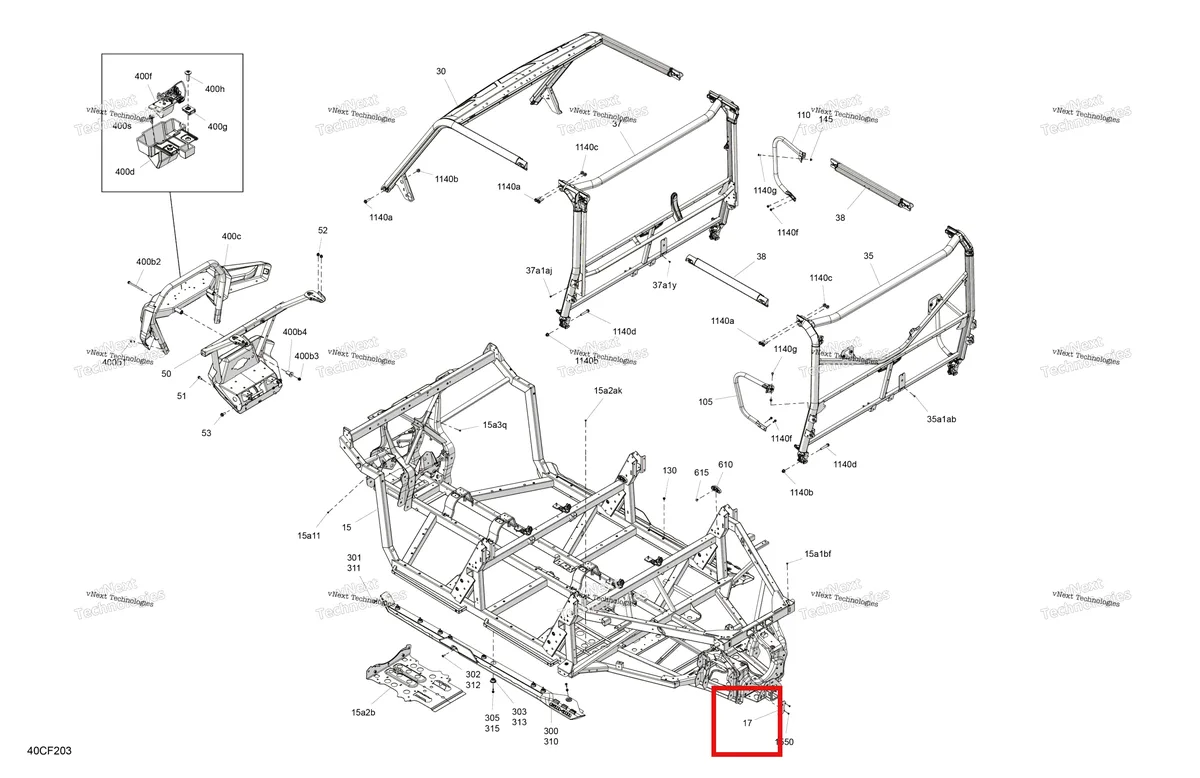 Деталь 705212825 на схеме узла 2026 Can-Am Defender MAX - HD11 - Lone Star - 6UTA - Stealth Black - 65