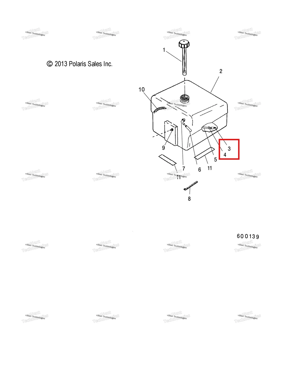 Деталь 7052243 (Топливный PICKUP с фильтр 105 MI Polaris Widetrak LX (2006) (7052243)) на схеме узла Fuel System, Fuel Tank Asm