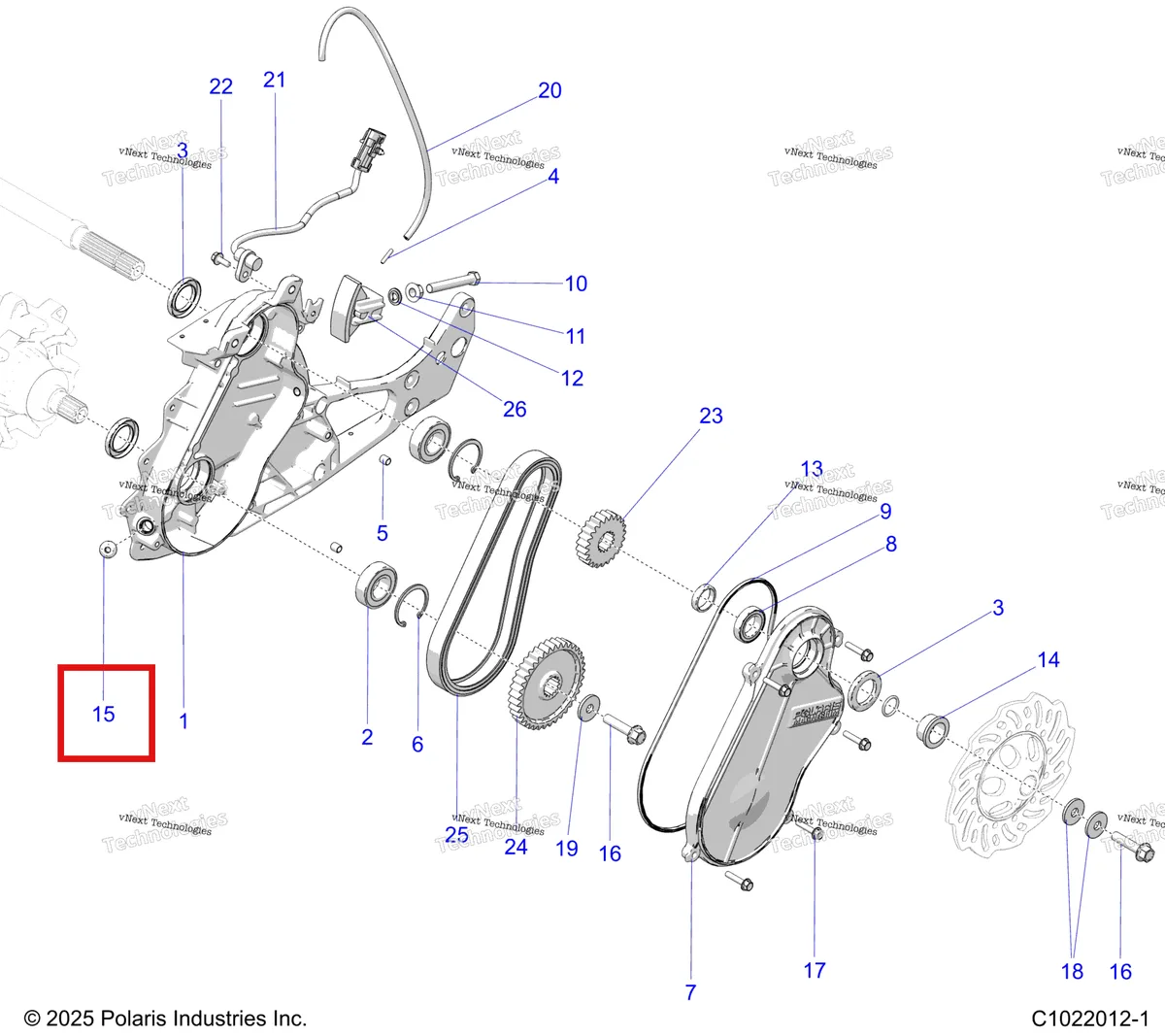 Деталь 7052674 на схеме узла Drive Train, Chaincase