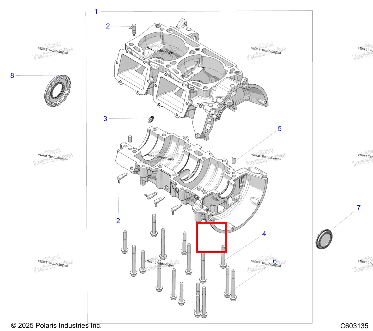 Деталь 7052750 на схеме узла Engine, Crankcase S27tde6rs