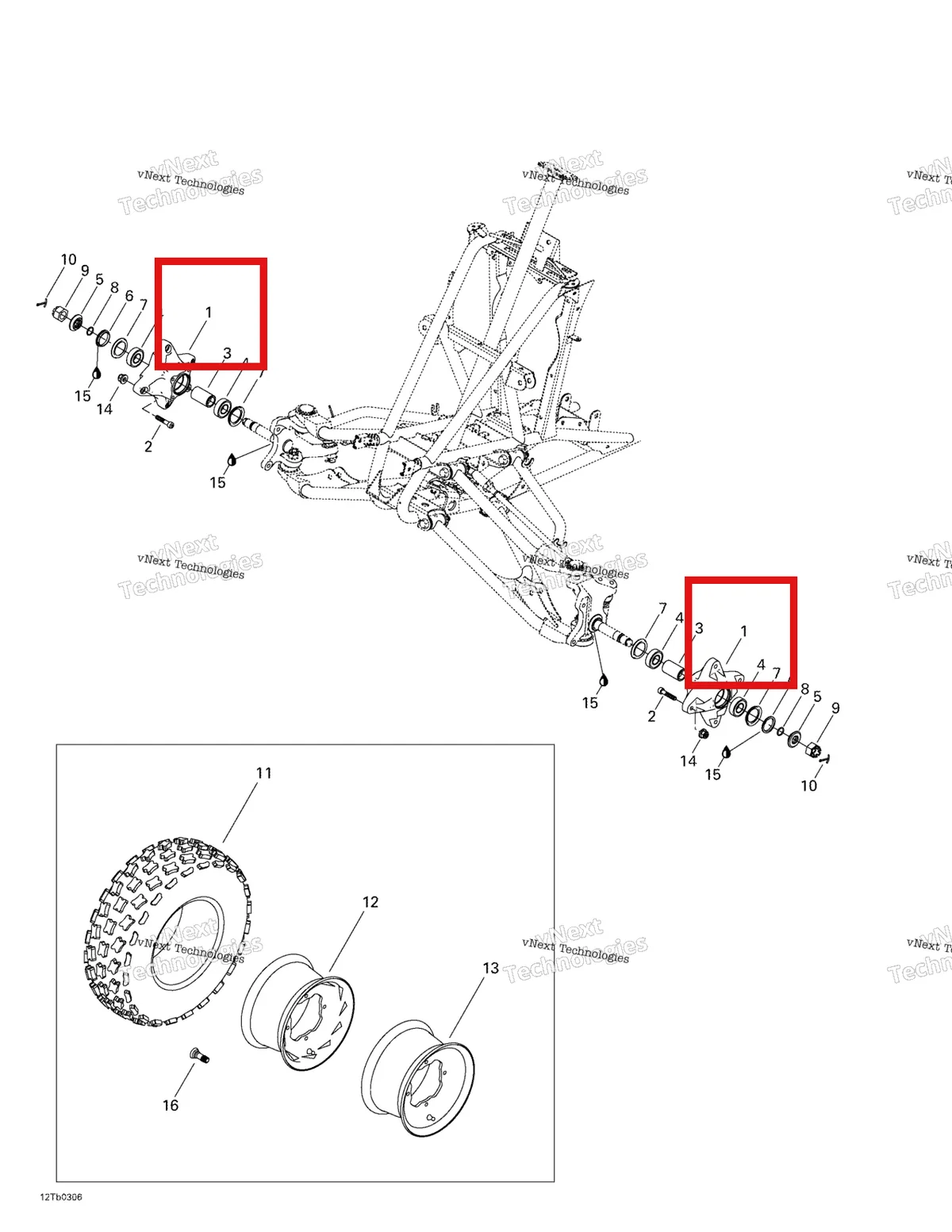 Деталь 705400045 на схеме узла 2003 Can-Am DS 650 Baja Drive System, Front