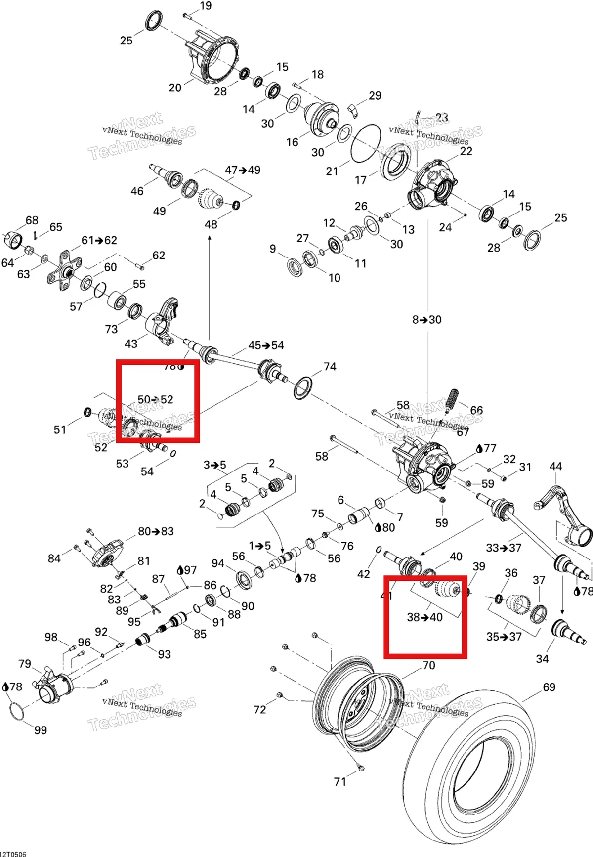 Деталь 705400126 на схеме узла 2005 Can-Am Outlander MAX 400 Drive System, Front